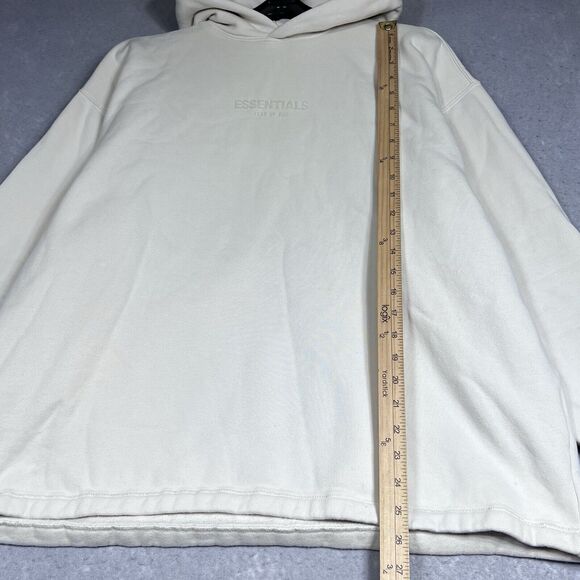 Fear Of God Essentials Sweatshirt Hoodie Mens Size Small Off White Pullover - Picture 8 of 14